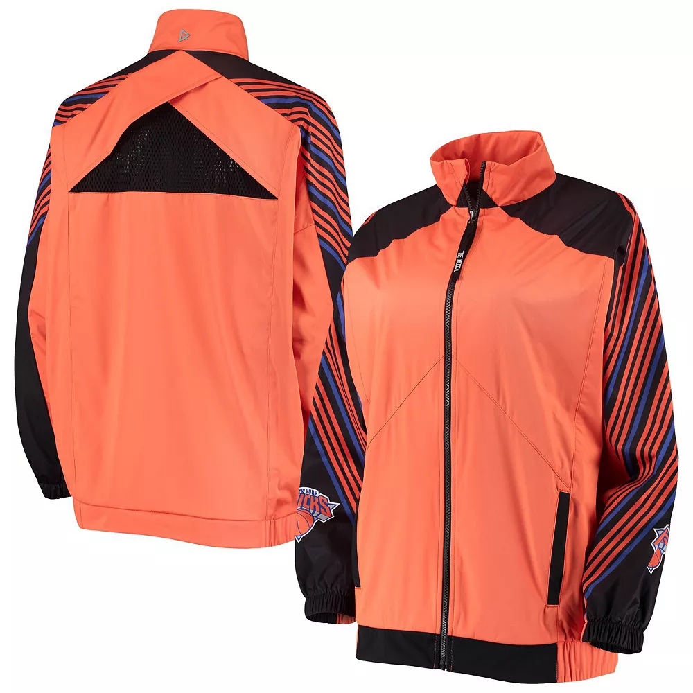Women's Qore Orange New York Knicks Throwback Team Full-Zip Windbreaker Jacket 4 Women's Qore Orange New York Knicks Throwback Team Full-Zip Windbreaker Jacket - Image 2