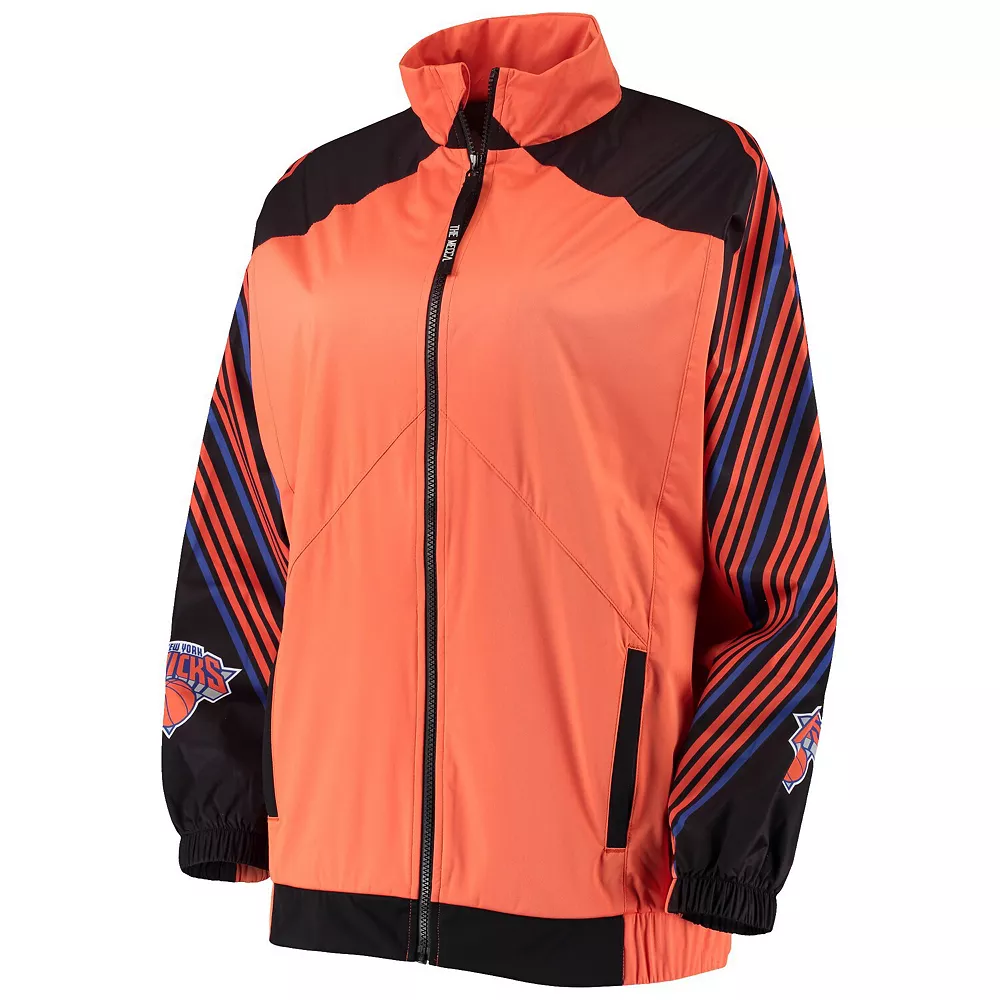 Women's Qore Orange New York Knicks Throwback Team Full-Zip Windbreaker Jacket 5 Women's Qore Orange New York Knicks Throwback Team Full-Zip Windbreaker Jacket - Image 3