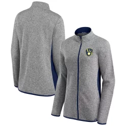 Women's Fanatics Branded Heathered Charcoal Milwaukee Brewers Primary Logo Fleece Full-Zip Jacket 6 Women's Fanatics Branded Heathered Charcoal Milwaukee Brewers Primary Logo Fleece Full-Zip Jacket -Tennessee Titans Gear shop 5251588 ALT