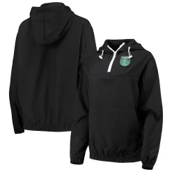 Women's ZooZatz Black Austin FC Swishy Anorak Quarter-Zip Jacket