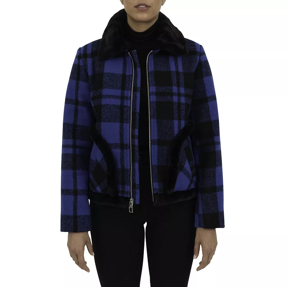 Women's Fleet Street Faux-Fur Trim Wool-Blend Jacket 3 Women's Fleet Street Faux-Fur Trim Wool-Blend Jacket