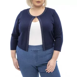 Plus Size Nina Leonard Stud Detail Bolero -Tennessee Titans Gear shop 5274007 Navy