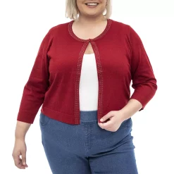 Plus Size Nina Leonard Stud Detail Bolero -Tennessee Titans Gear shop 5274007 Scarlet