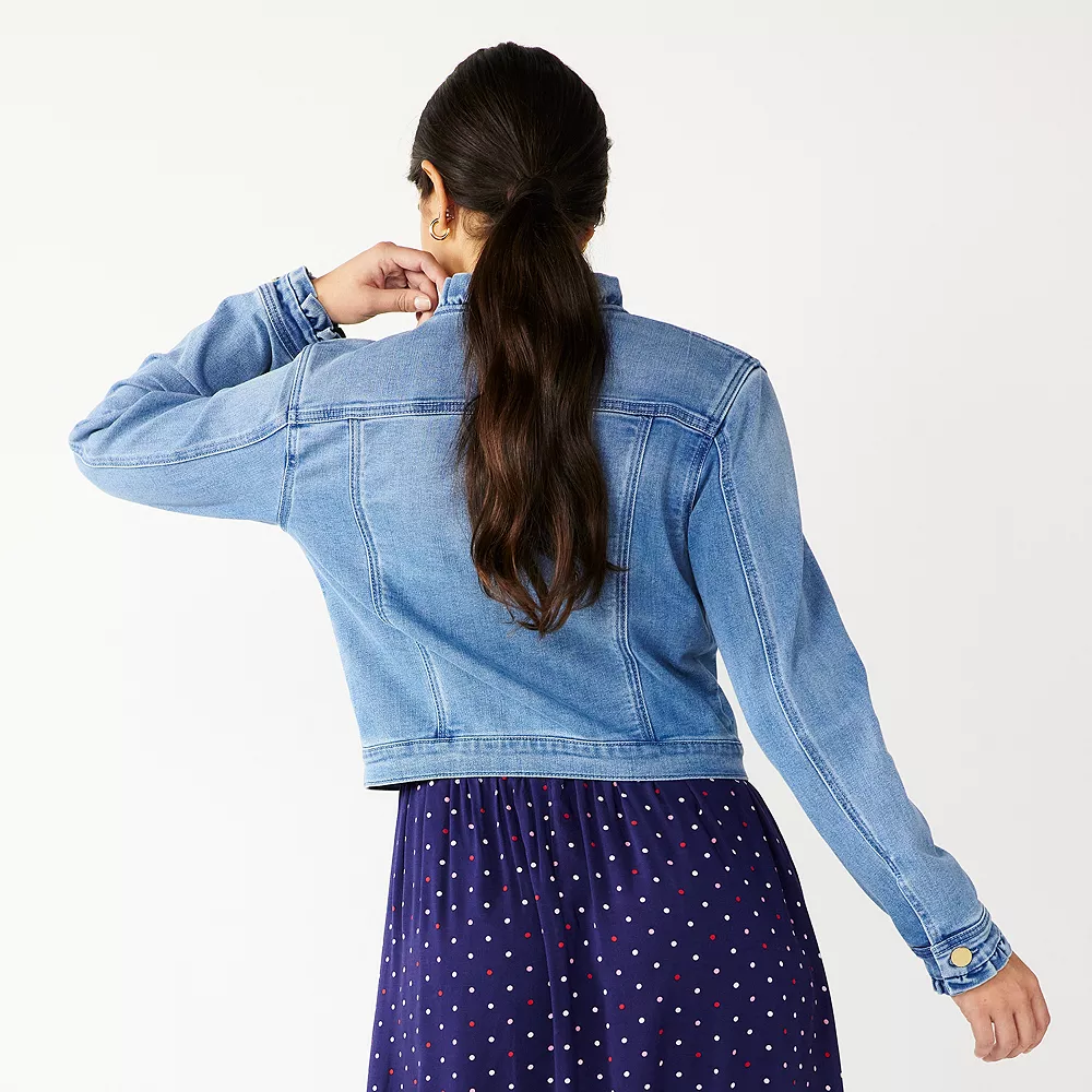 Women's DRAPER JAMES RSVP™ Ruffle Trim Denim Jacket 6 Women's DRAPER JAMES RSVP™ Ruffle Trim Denim Jacket - Image 4