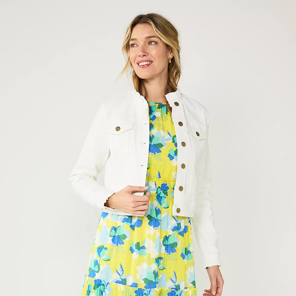 Women's DRAPER JAMES RSVP™ Ruffle Trim Denim Jacket 5 Women's DRAPER JAMES RSVP™ Ruffle Trim Denim Jacket - Image 3