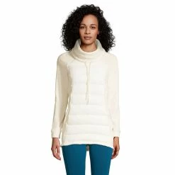 Petite Lands' End Insulated Fleece Hybrid Sweatshirt 9 Petite Lands' End Insulated Fleece Hybrid Sweatshirt -Tennessee Titans Gear shop 5289690 Ivory