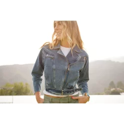 ACL Blue Denim Cropped Belted Blue Jean Jacket with Zippered Pockets by A. Helm 8 ACL Blue Denim Cropped Belted Blue Jean Jacket with Zippered Pockets by A. Helm -Tennessee Titans Gear shop 5332687 ALT3