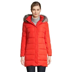 Alternative view of Petite Lands' End Faux-Fur Hood Down Winter Coat