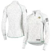 Women's Colosseum White Oregon Ducks OHT Military Appreciation Officer Arctic Camo 1/4-Zip Jacket