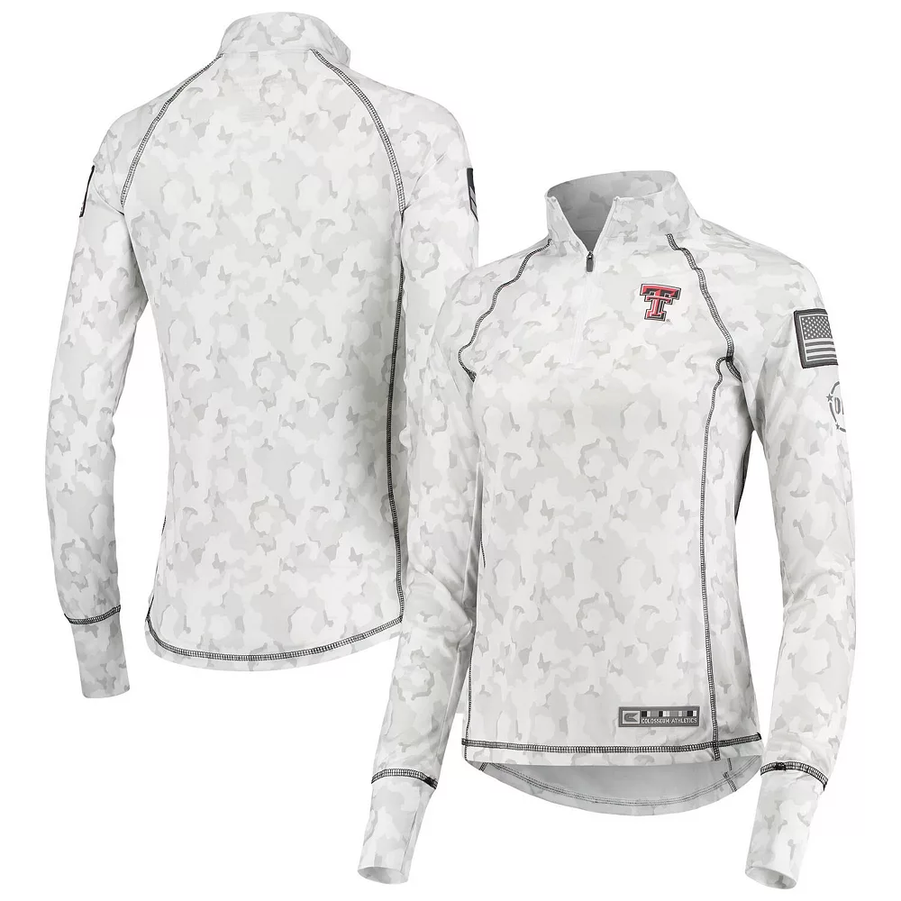 Women's Colosseum White Texas Tech Red Raiders OHT Military Appreciation Officer Arctic Camo 1/4-Zip Jacket 4 Women's Colosseum White Texas Tech Red Raiders OHT Military Appreciation Officer Arctic Camo 1/4-Zip Jacket - Image 2