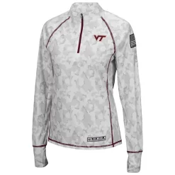 Women's Colosseum White Virginia Tech Hokies OHT Military Appreciation Officer Arctic Camo 1/4-Zip Jacket -Tennessee Titans Gear shop 5373971 ALT2