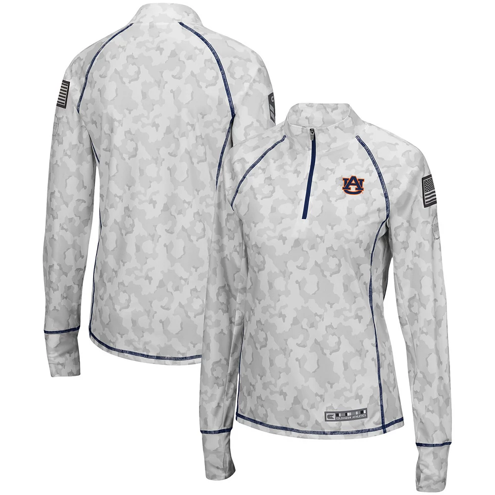 Women's Colosseum White Auburn Tigers OHT Military Appreciation Officer Arctic Camo 1/4-Zip Jacket 4 Women's Colosseum White Auburn Tigers OHT Military Appreciation Officer Arctic Camo 1/4-Zip Jacket - Image 2