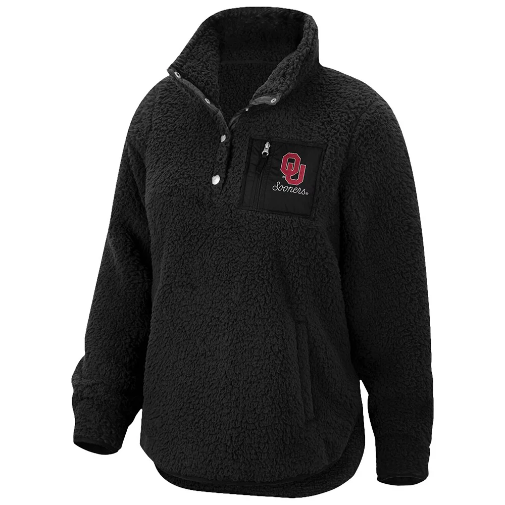 Women's Top of the World Black Oklahoma Sooners Sierra Sherpa Quarter-Snap Jacket 5 Women's Top of the World Black Oklahoma Sooners Sierra Sherpa Quarter-Snap Jacket - Image 3