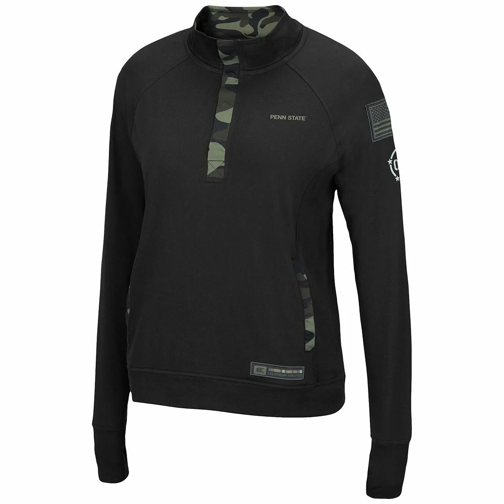 Women's Colosseum Black Penn State Nittany Lions OHT Military Appreciation Depth Raglan Quarter-Snap Jacket 5 Women's Colosseum Black Penn State Nittany Lions OHT Military Appreciation Depth Raglan Quarter-Snap Jacket - Image 3