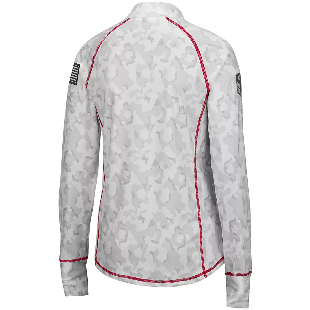 Women's Colosseum White Wisconsin Badgers OHT Military Appreciation Officer Arctic Camo 1/4-Zip Jacket 6 Women's Colosseum White Wisconsin Badgers OHT Military Appreciation Officer Arctic Camo 1/4-Zip Jacket - Image 4