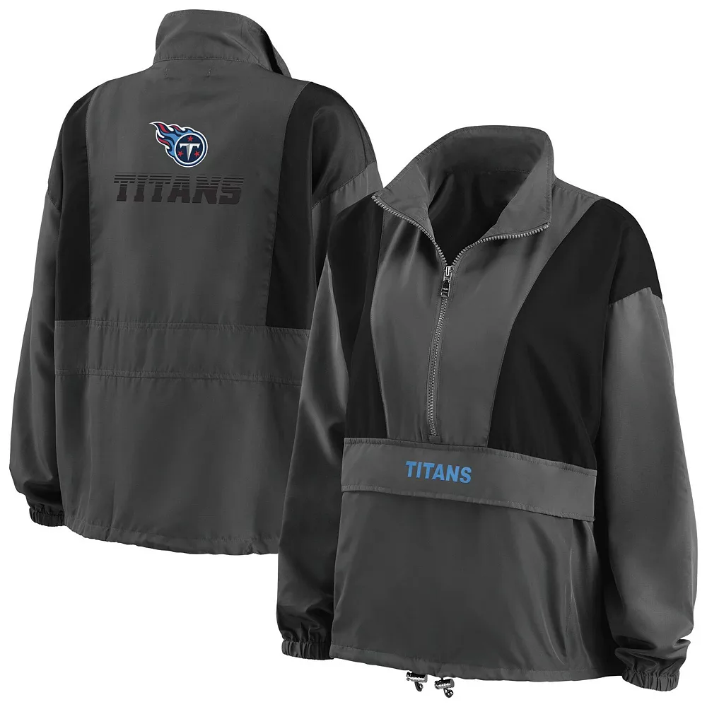 Women's WEAR by Erin Andrews Charcoal Tennessee Titans Popover Packable Half-Zip Jacket 4 Women's WEAR by Erin Andrews Charcoal Tennessee Titans Popover Packable Half-Zip Jacket - Image 2