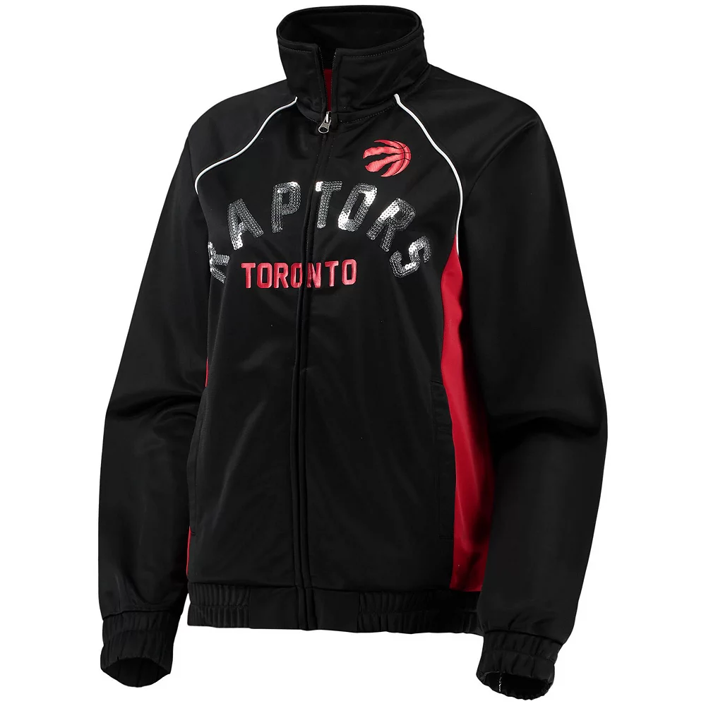 Women's G-III 4Her by Carl Banks Black/Red Toronto Raptors Backfield Raglan Full-Zip Track Jacket 5 Women's G-III 4Her by Carl Banks Black/Red Toronto Raptors Backfield Raglan Full-Zip Track Jacket - Image 3