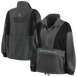 Women's WEAR by Erin Andrews Charcoal Seattle Kraken Popover Packable Half-Zip Jacket 6 Women's WEAR by Erin Andrews Charcoal Seattle Kraken Popover Packable Half-Zip Jacket -Tennessee Titans Gear shop 5402421 ALT