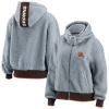 Women's WEAR by Erin Andrews Gray Cleveland Browns Sherpa Full-Zip Hoodie Jacket 1 Women's WEAR by Erin Andrews Gray Cleveland Browns Sherpa Full-Zip Hoodie Jacket -Tennessee Titans Gear shop 5408784