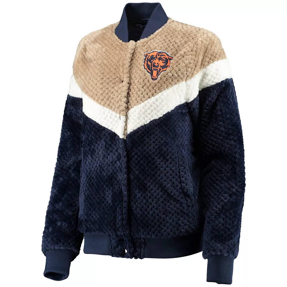 Women's G-III 4Her by Carl Banks Navy/Cream Chicago Bears Riot Squad Sherpa Full-Snap Jacket 5 Women's G-III 4Her by Carl Banks Navy/Cream Chicago Bears Riot Squad Sherpa Full-Snap Jacket - Image 3