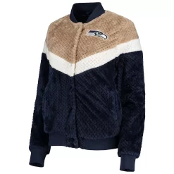 Women's G-III 4Her by Carl Banks College Navy/Cream Seattle Seahawks Riot Squad Sherpa Full-Snap Jacket -Tennessee Titans Gear shop 5418337 ALT2