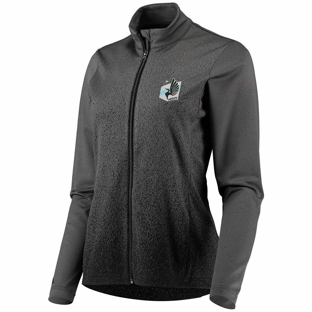 Women's Antigua Gray/Black Minnesota United FC Guide Full-Zip Jacket 5 Women's Antigua Gray/Black Minnesota United FC Guide Full-Zip Jacket - Image 3