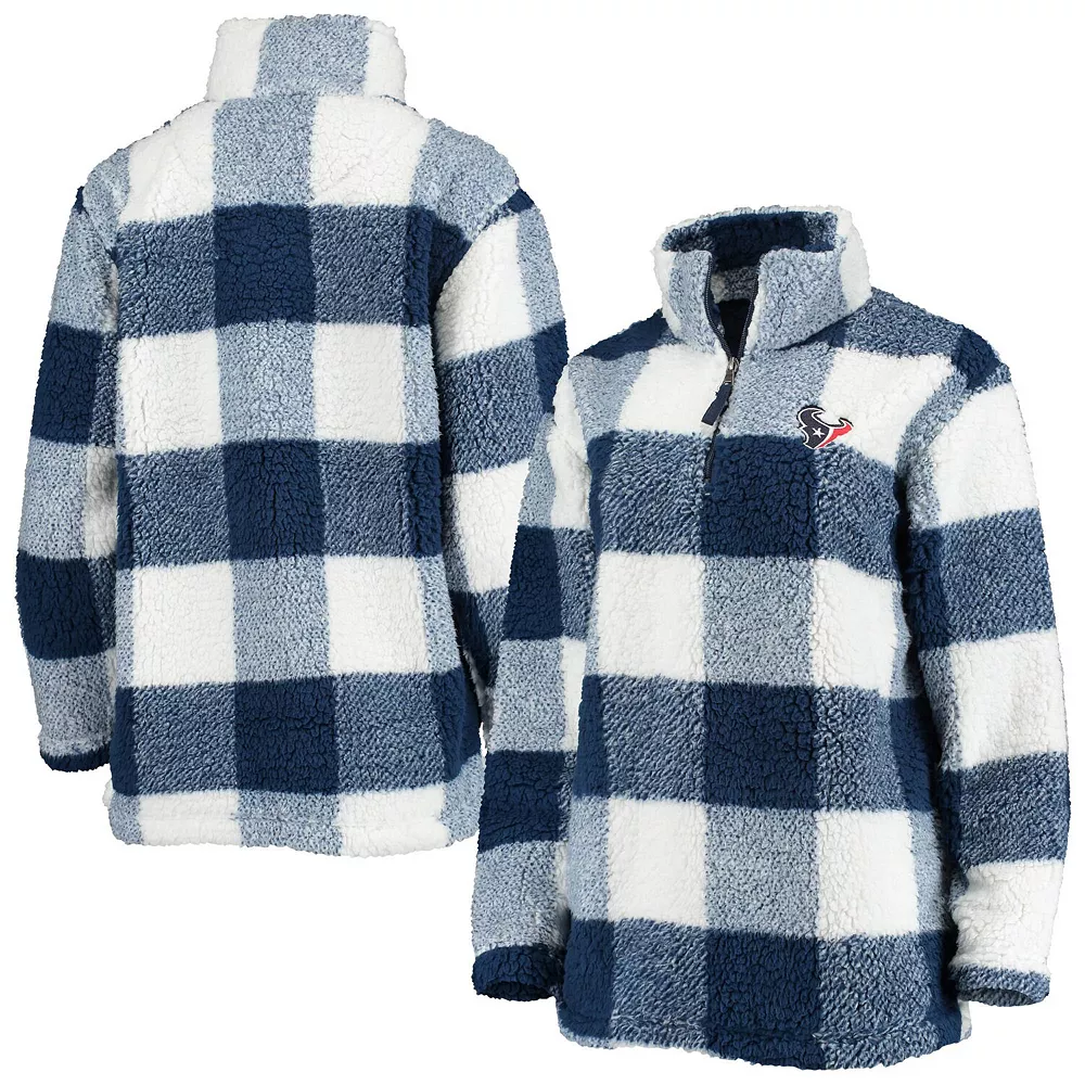 Women's G-III 4Her by Carl Banks Navy Houston Texans Sherpa Plaid Quarter-Zip Jacket 3 Women's G-III 4Her by Carl Banks Navy Houston Texans Sherpa Plaid Quarter-Zip Jacket