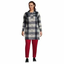 Plus Size Lands' End Fleece Long Shacket