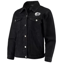 Women's The Wild Collective Black Brooklyn Nets Patch Denim Button-Up Jacket 8 Women's The Wild Collective Black Brooklyn Nets Patch Denim Button-Up Jacket -Tennessee Titans Gear shop 5606837 ALT2