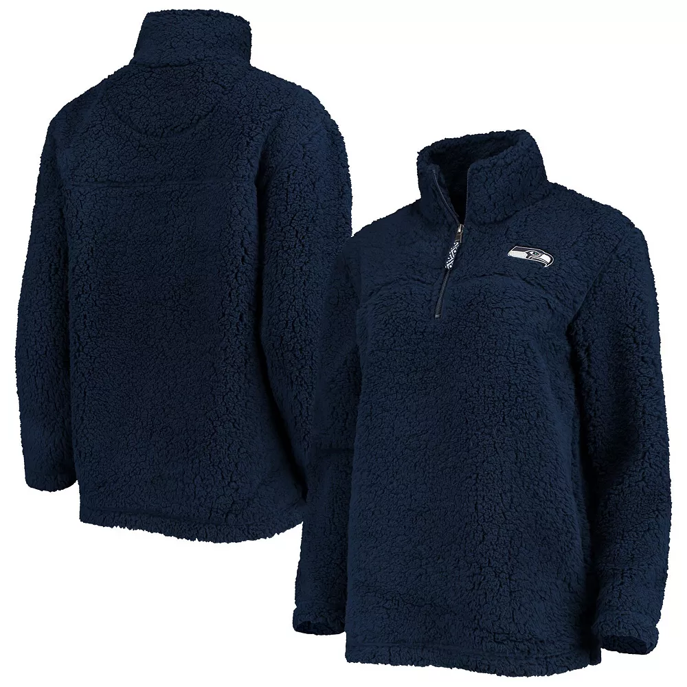 Women's G-III 4Her by Carl Banks College Navy Seattle Seahawks Sherpa Quarter-Zip Jacket 4 Women's G-III 4Her by Carl Banks College Navy Seattle Seahawks Sherpa Quarter-Zip Jacket - Image 2