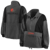 Women's WEAR by Erin Andrews Charcoal Cleveland Browns Popover Packable Half-Zip Jacket 2 Women's WEAR by Erin Andrews Charcoal Cleveland Browns Popover Packable Half-Zip Jacket -Tennessee Titans Gear shop 5632703