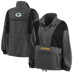 Women's WEAR by Erin Andrews Charcoal Green Bay Packers Popover Packable Half-Zip Jacket 6 Women's WEAR by Erin Andrews Charcoal Green Bay Packers Popover Packable Half-Zip Jacket -Tennessee Titans Gear shop 5633914 ALT