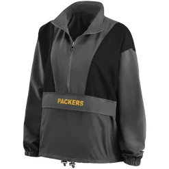 Women's WEAR by Erin Andrews Charcoal Green Bay Packers Popover Packable Half-Zip Jacket 7 Women's WEAR by Erin Andrews Charcoal Green Bay Packers Popover Packable Half-Zip Jacket -Tennessee Titans Gear shop 5633914 ALT2