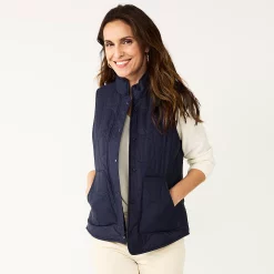 Petite Croft & Barrow® Quilted Vest -Tennessee Titans Gear shop 5634355 Navy