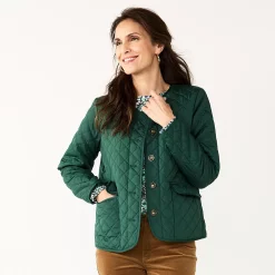 Petite Croft & Barrow® Quilted Jacket -Tennessee Titans Gear shop 5651175 Green