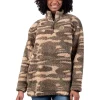 Women's G-III Sports by Carl Banks Camo Boston Bruins Sherpa Quarter-Zip Jacket