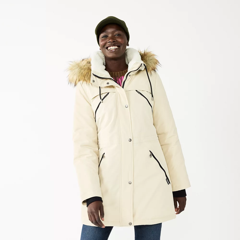 Women's Nine West Hooded Sherpa & Quilted Puffer Coat 4 Women's Nine West Hooded Sherpa & Quilted Puffer Coat - Image 2