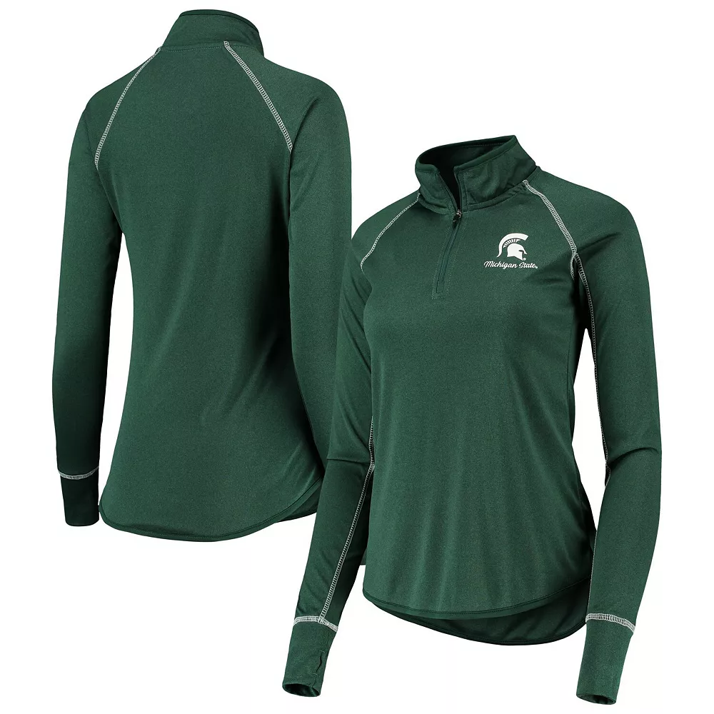 Women's Colosseum Green Michigan State Spartans Stingray Raglan Quarter-Zip Top 3 Women's Colosseum Green Michigan State Spartans Stingray Raglan Quarter-Zip Top