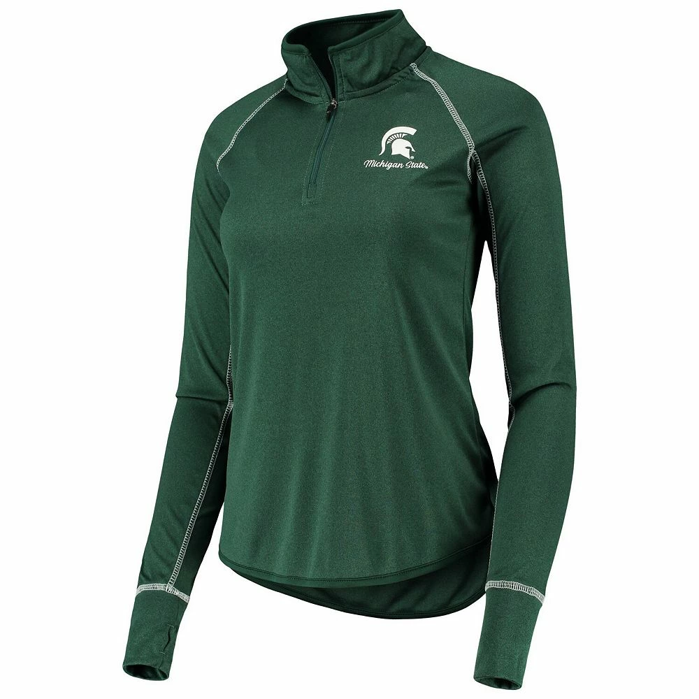 Women's Colosseum Green Michigan State Spartans Stingray Raglan Quarter-Zip Top 5 Women's Colosseum Green Michigan State Spartans Stingray Raglan Quarter-Zip Top - Image 3