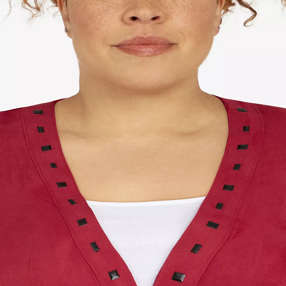 Plus Size Alfred Dunner Empire State Faux-Suede Sleeve Jacket 7 Plus Size Alfred Dunner Empire State Faux-Suede Sleeve Jacket - Image 5