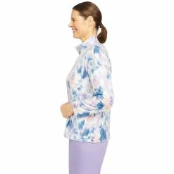 Plus Size Alfred Dunner Victoria Falls Funnelneck Long Sleeve Floral Print Jacket -Tennessee Titans Gear shop 5760453 ALT3