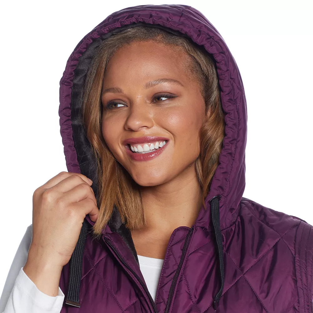 Plus Size Weathercast Hood Plush Lined Quilted Vest 9 Plus Size Weathercast Hood Plush Lined Quilted Vest - Image 7