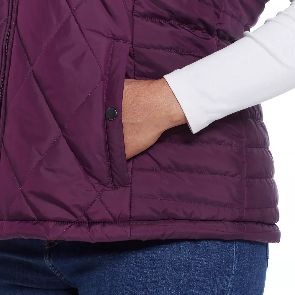Plus Size Weathercast Hood Plush Lined Quilted Vest 10 Plus Size Weathercast Hood Plush Lined Quilted Vest - Image 8