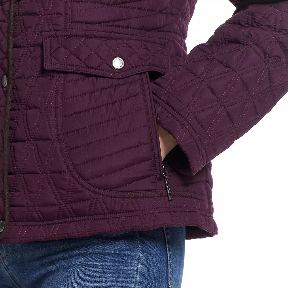 Women's Weathercast Faux-Suede Trim Quilted Jacket 11 Women's Weathercast Faux-Suede Trim Quilted Jacket - Image 9
