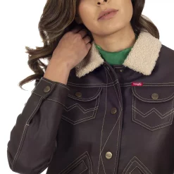 Women's Wrangler Sherpa-Lined Faux-Leather Jacket 12 Women's Wrangler Sherpa-Lined Faux-Leather Jacket -Tennessee Titans Gear shop 5765753 ALT4