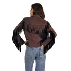 Women's Wrangler Fringe Faux-Suede Jacket 10 Women's Wrangler Fringe Faux-Suede Jacket -Tennessee Titans Gear shop 5765762 ALT