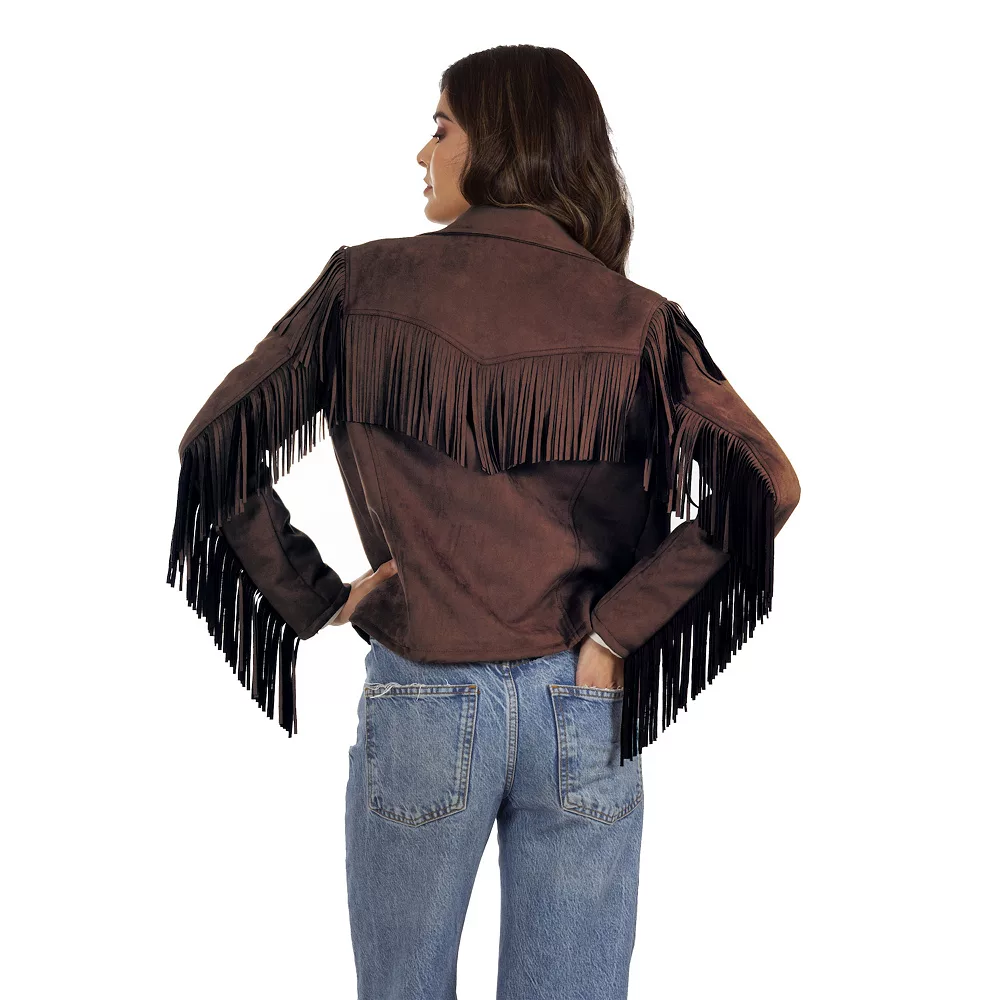 Women's Wrangler Fringe Faux-Suede Jacket 5 Women's Wrangler Fringe Faux-Suede Jacket - Image 3