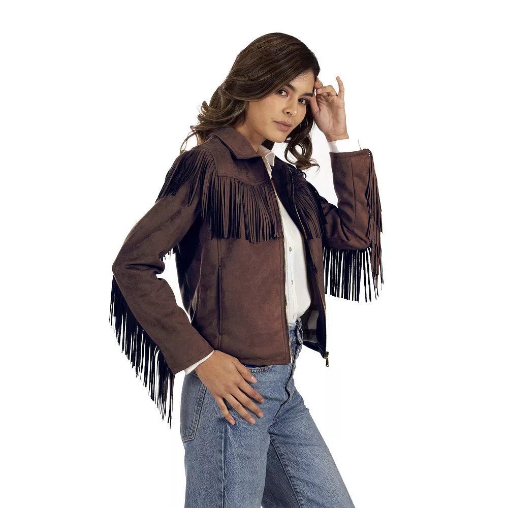Women's Wrangler Fringe Faux-Suede Jacket 6 Women's Wrangler Fringe Faux-Suede Jacket - Image 4