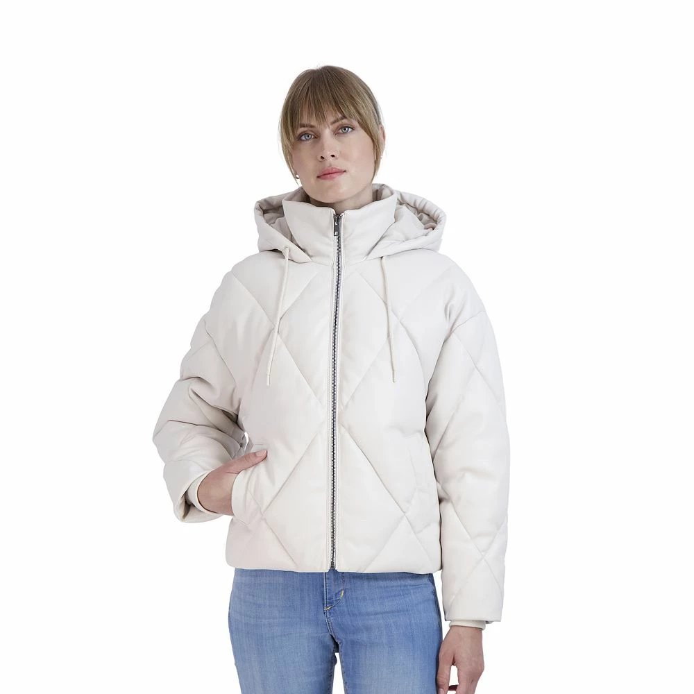 Women's Sebby Collection Faux-Leather Puffer Jacket 5 Women's Sebby Collection Faux-Leather Puffer Jacket - Image 3
