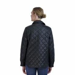 Women's Sebby Collection Faux-Leather Quilted Shacket -Tennessee Titans Gear shop 5773523 ALT